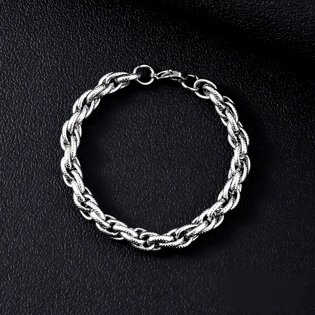 Bracelet torsadé à rainures de 8 mm