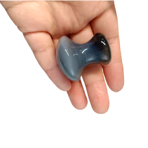 Herramienta de Masaje Facial de Ágata Gris Natural en Forma de Hongo, Tabla de Raspado Guasha, Antienvejecimiento, Reafirmante de la Piel, Desintoxicante, Portátil - Product Image 4