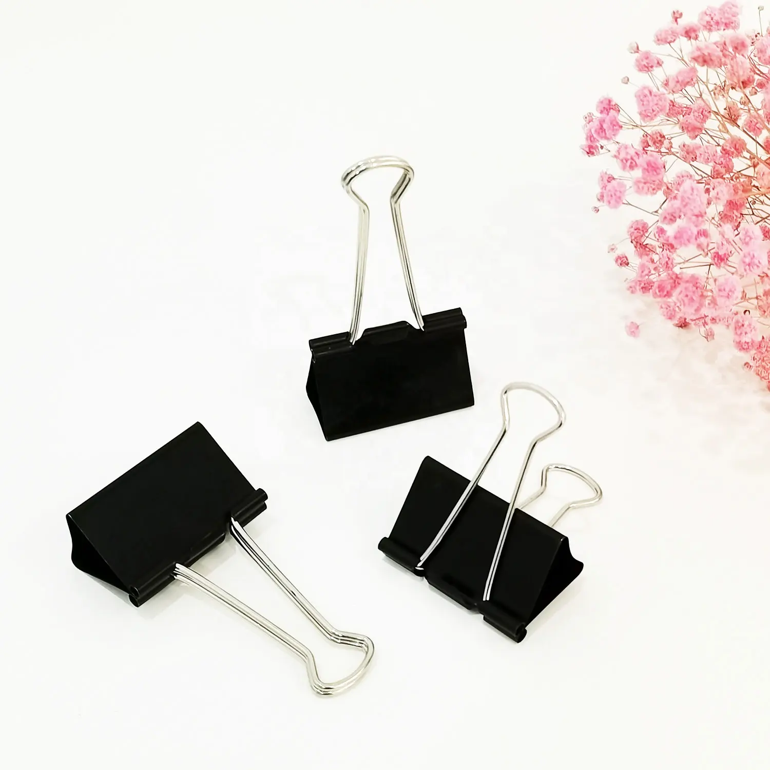 Black 51mm file metal paper binder clips for office school