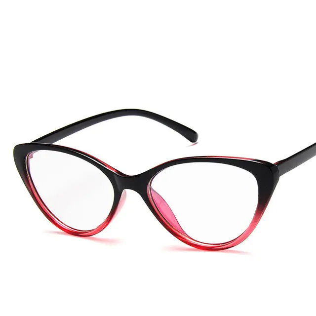 トレンディな眼鏡フレーム猫眼鏡フレーム女性クリアレンズブランドデザイナーアイウェア光学近視オタク黒紫眼鏡