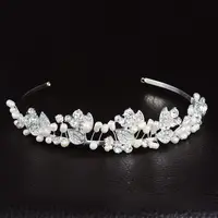 Slnoiva cristais pérolas para casamento, acessórios de cabelo coroa para mulheres jóias de casamento tiara