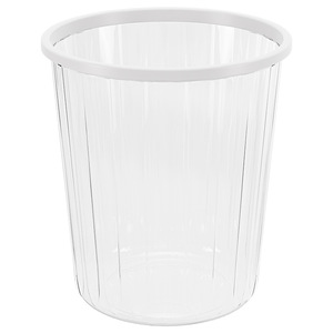 Transparent Waste Bin 10L Cylindrical With Press Ring For Kitchen Bathroom Bedroom Office Indoor Use - Product Image 5