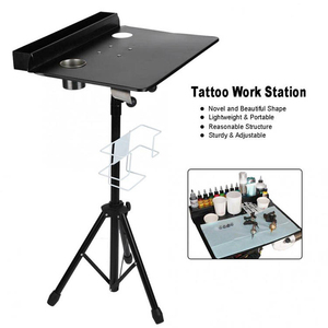 Portable Black Tattoo <b>Work</b> <b>Station</b> Table Desk Adjustable Height for Tattoo Equipment and Studio Furniture - Product Image 5