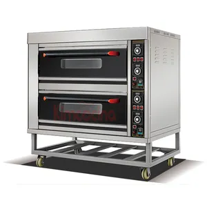 Factory Outlet Commercial Gas Cake Bread Pizza Oven Bakery Equipment Industrial Baking 2-Deck 4-Tray Ovens