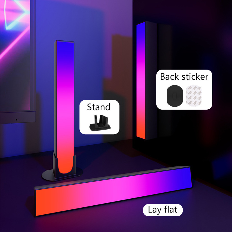 Feican Smart RGB LED Light Bar 16 Colors Modern DIY Music Sync Modes App Control with White Shade Room Decoration Plastic