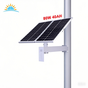 Système de panneau solaire mono 80W A + 40AH 444WH batterie au lithium 2 pièces DC12V USB DC5V sortie 4g caméra routeur <span class=keywords><strong>alarme</strong></span> haut-parleur surveillance - Product Image 2