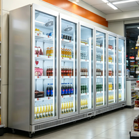 Refroidisseur d'affichage de boisson de porte en verre commerciale réfrigérateur droit de boisson avec la porte de la lumière