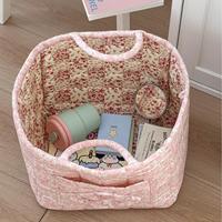 Panier de rangement de vêtements à motif floral de mode panier de tri de jouets pliable avec poignée