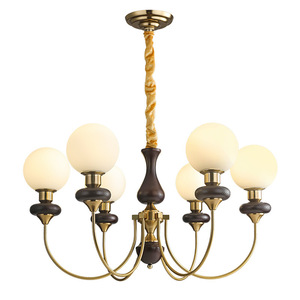 Magic Bean American Retro Style Ceiling <b>Light</b> French Vintage Living Room <b>Dining</b> Room Fixture in Walnut Wood Color for Bedroom - Product Image 1