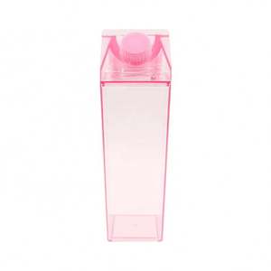 Lot de 4 bouteilles d'eau en carton de lait transparent, gobelet carré transparent créatif (17 OZ - Lot de 4) : Amélioration de l'habitat - Product Image 4