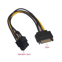 Kabel Adaptor Daya SATA 15 Pin Ke 8 Pin(6 + 2) 20Cm Catu Daya SATA PCI-E 15 Pin Ke 8 Pin Kabel Daya Gpu