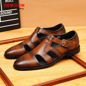 Oxfords de Hombre Estilo Británico con Hebilla Calada Personalizada OEM, de Piel de Vacuno, Tejidos Romanos de Verano, con Punta Puntiaguda, Casuales, Modernos, Cómodos y Transpirables - Product Image 6