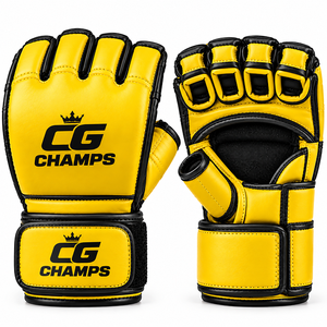 Guantes de Entrenamiento de MMA, Construcción de Cuero Premium, Absorción de Impactos, Guantes de Grappling con Dedos Descubiertos, Talla Personalizada, Fábrica OEM - Product Image 3