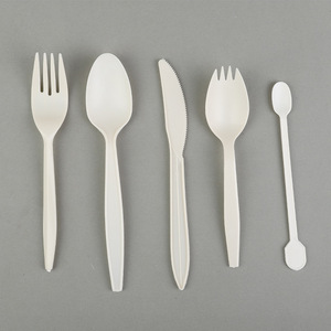 Nhà Máy Giá dùng một lần thiết lập dao kéo 100% compostable phân hủy sinh học PLA combo dùng một lần thiết lập dao kéo với dĩa thìa dao - Product Image 4