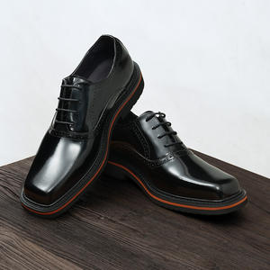 Zapatos Casuales de Lujo de Alta Calidad para Hombre, Estilo Británico Formal de Negocios, con Parches de Color, Cordones, Punta Cuadrada, Ligeros y Transpirables - Product Image 4
