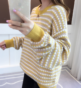 Phong cách thời trang Hàn Quốc cô gái ưa thích Hàng dệt kim phụ nữ giản dị mới nhất người phụ nữ thiết kế mới Áo len - Product Image 2