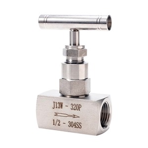 Vanne à aiguille droite en acier inoxydable 304, femelle 3/8\", 6000 PSI, haute pression, à fermeture automatique, J13-320P, pour le contrôle du débit - Product Image 2