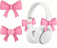 Aksesoris Headphone Silikon YDS, Hiasan Headset Kupu-kupu 3D Lucu dengan Tali Tersembunyi yang Dapat Disesuaikan