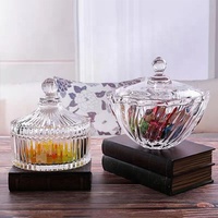 Pot de rangement créatif de haute qualité avec couvercle, en verre sodocalcique transparent, pour bijoux et bougies, fabrication industrielle