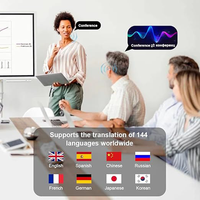 Écouteurs de traduction Huizon AI V6.0 étanches IPX-5 avec suppression du bruit ENC, contrôle tactile via application, son Hi-Fi, affichage LED de la batterie, et conception intra-auriculaire