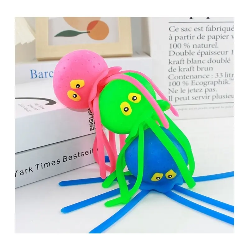 2023 Best Popular Ocean Animals Decompression Toys Solid Color Octopus Doll Relieve Stress Squeezing Toys