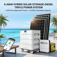 Système d'alimentation hybride solaire diesel 5kW 10kW 20kW, kit complet, solution de stockage d'énergie hors réseau pour la maison