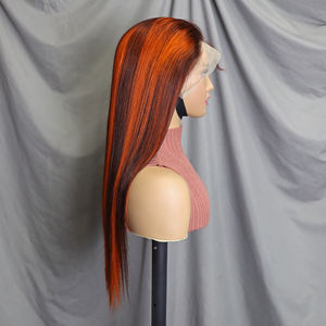 Pelucas de Cabello Humano 200% Natural de 14-30 Pulgadas # Pelucas de Cabello Liso con Frente de Encaje Transparente 13x4, Modelo P4/350 Ginger Bone Straight - Product Image 4