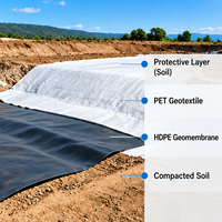 Géotextile non tissé aiguilleté en polyester, tissu géotextile en PET pour le drainage des routes et des décharges