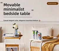 Table basse multifonctionnelle minimaliste moderne, table d'appoint de canapé mobile, table d'appoint de canapé mobile à double couche