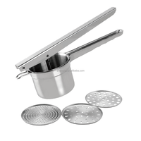 Keukenaccessoires Eco-vriendelijke 3-in-1 roestvrijstalen draadhaak aardappelpersen groente- en fruitmolen handmatig