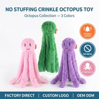 Jouet à mâcher pour chien en peau d'octopus écologique sans rembourrage, peluche durable à tentacules grinçante et couineuse pour les mâcheurs agressifs