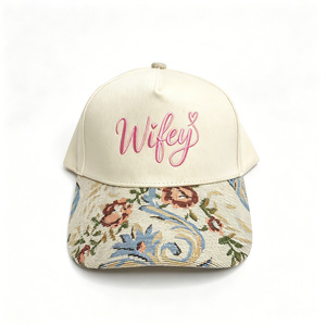 Gorra <span class=keywords><strong>de</strong></span> béisbol floral boutique con la inscripción 'God Is Good', visera floral, gorra cristiana con cierre ajustable tipo snapback, OEM/ODM - Product Image 1