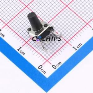 TS-1093A-A12B3-D2 Tactile Switch Through hole,6x6mm Switch Single Pole Single Throw Round Button Right Angle Insert 6mm - Product Image 1