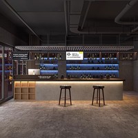 Comptoir de réception industriel en forme de L, style chinois moderne, avec panneaux, résistant à l'eau et écologique