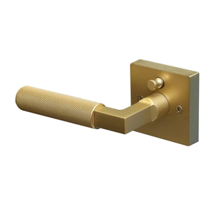 Poignées de porte d'entrée satinées or moletées à verrouillage intégré, design moderne, pour salle de bain et cuisine, vente directe usine - Product Image 1