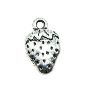 Breloque fraise à pois 17x10mm en alliage <span class=keywords><strong>de</strong></span> zinc argent antique, pendentif pour <span class=keywords><strong>pot</strong></span> <span class=keywords><strong>de</strong></span> <span class=keywords><strong>confiture</strong></span>, emballage cadeau - Product Image 3