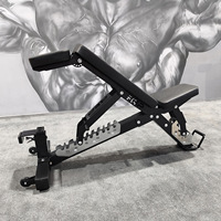 Banc commercial multifonctionnel pliable en métal à trois positions, réglable en inclinaison négative, pour haltères et sit-ups