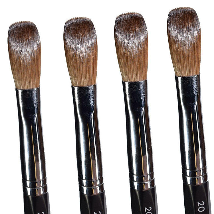 Профессиональная французская 100 чистая кисть Kolinsky из акрила разных размеров, черная деревянная ОБЖИМНАЯ кисть для дизайна ногтей, набор для маникюрной пудры