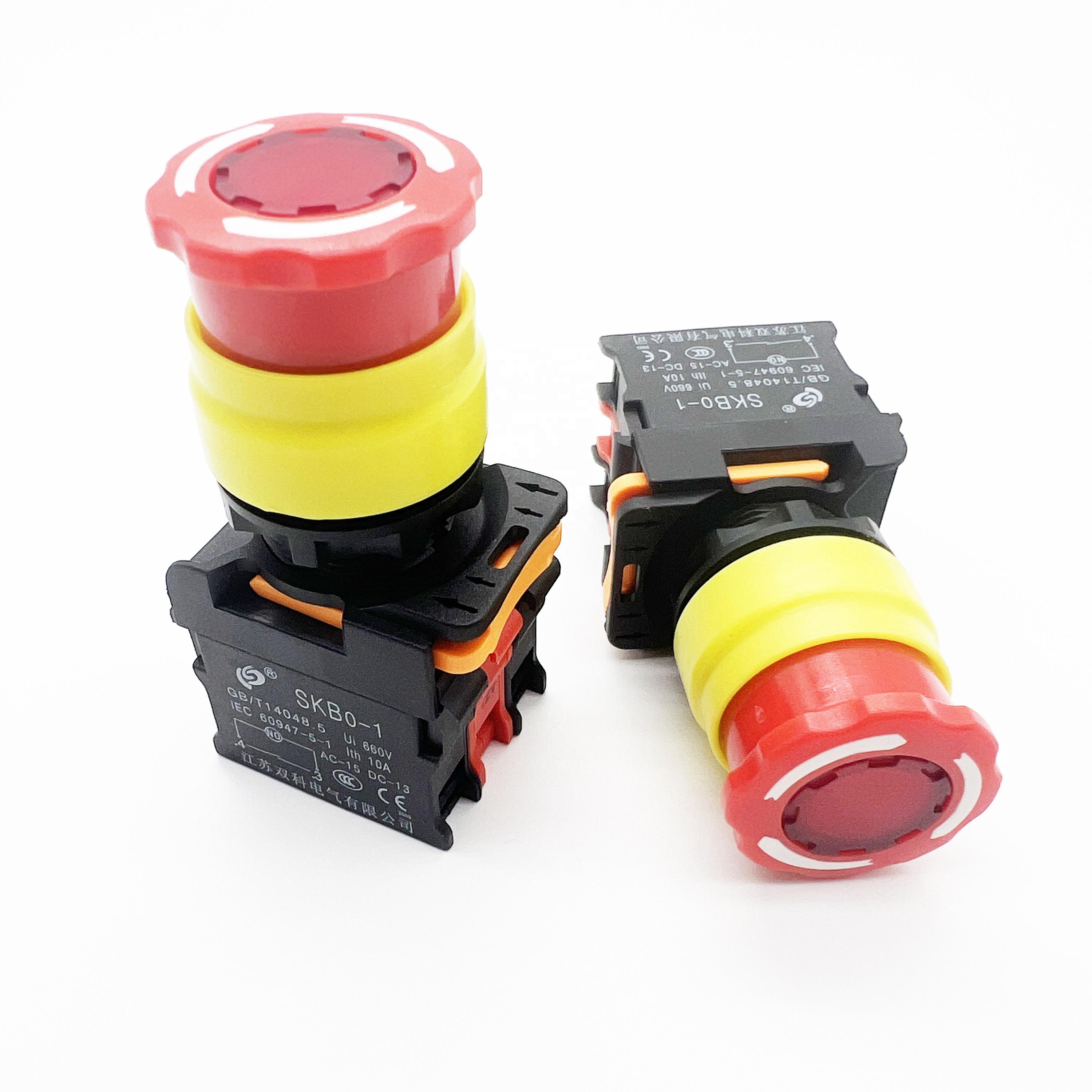 SKB0-PZ311D 22mm Switch with Indicator 1NO 1NC or 2NC Head Part 30mm 6~380V Illuminated <strong>Emergency</strong> <strong>Stop</strong> Push <strong>Button</strong>