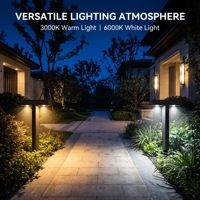 Lampe solaire de jardin moderne en forme de T, étanche IP65, à LED, avec piquet, allumage/extinction automatique pour cour, pelouse, terrasse extérieure