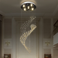 Luminaire suspendu dans le hall du centre commercial de l'hôtel Villa Long escalier K9 Crystal Ball Lustre Luminaire