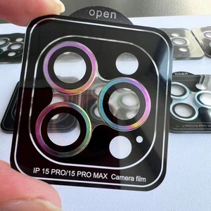 Protecteur d'écran d'objectif de caméra de téléphone pour <span class=keywords><strong>iPhone</strong></span> 16 <span class=keywords><strong>plus</strong></span> 15 14 13 Pro Film de verre trempé d'objectif anti-rayures - Product Image 6