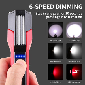 Linterna de Trabajo F11 Roja, 2000mAh, Recargable por USB, con Gancho Magnético, Linterna de Emergencia de Alta Intensidad, Luz de Mantenimiento - Product Image 5