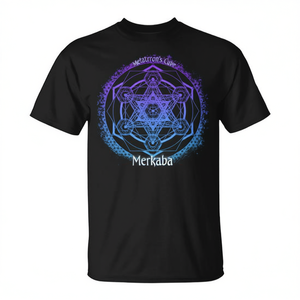 T-shirt de yoga spirituel à la géométrie sacrée du cube de Metatron Merkaba - Product Image 2