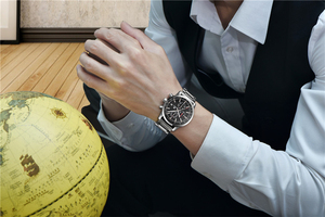 Reloj BENYAR 5102 para Hombre, Cronógrafo Deportivo a Prueba de Agua, Relojes de Pulsera de Cuero Genuino para Hombre, Nuevo Reloj de Lujo para Hombre, Regalo - Product Image 5