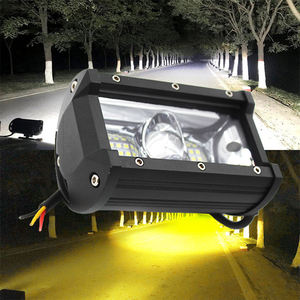 Lampe Flash bicolore 60W 3 "12v LED lumière voiture tireur jaune blanc hors route lumière de conduite Led travail barre lumineuse pour camion <span class=keywords><strong>tracteur</strong></span> - Product Image 1