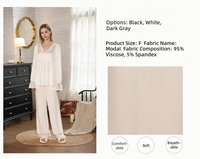 Ensemble de Nuit Élégant et Doux pour Femme, Teinture Réactive, Palette de Couleurs Intemporelles, Étiquette Personnalisée OEM, Vente en Gros, pour le Sommeil et le Confort