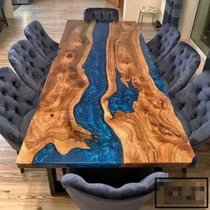 Fabbrica pronta per la spedizione cascata Burl cedro in legno epossidico isola tavolo mare personalizzabile in resina epossidica