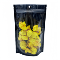 Kemasan Makanan Doypack Transparan Hitam Custom Print untuk Kacang, Buah Kering, Permen, dan Gummy, dengan Zipper dan Model Stand Up Pouch