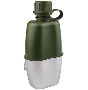 DF406 Cantimplora portátil de 0.8L 1L 800ml para deportes al aire libre con tazas de aluminio y asa plegable - Product Image 4